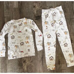 Holy Pals Kids Nativity Scene Pajamas Set White Cotton Christmas Size 8